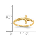 14K Satin Finish Crucifix Baby / Childs Ring