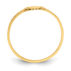 14k Polished 4.0x5.0mm Closed Back Childs Oval Signet Ring