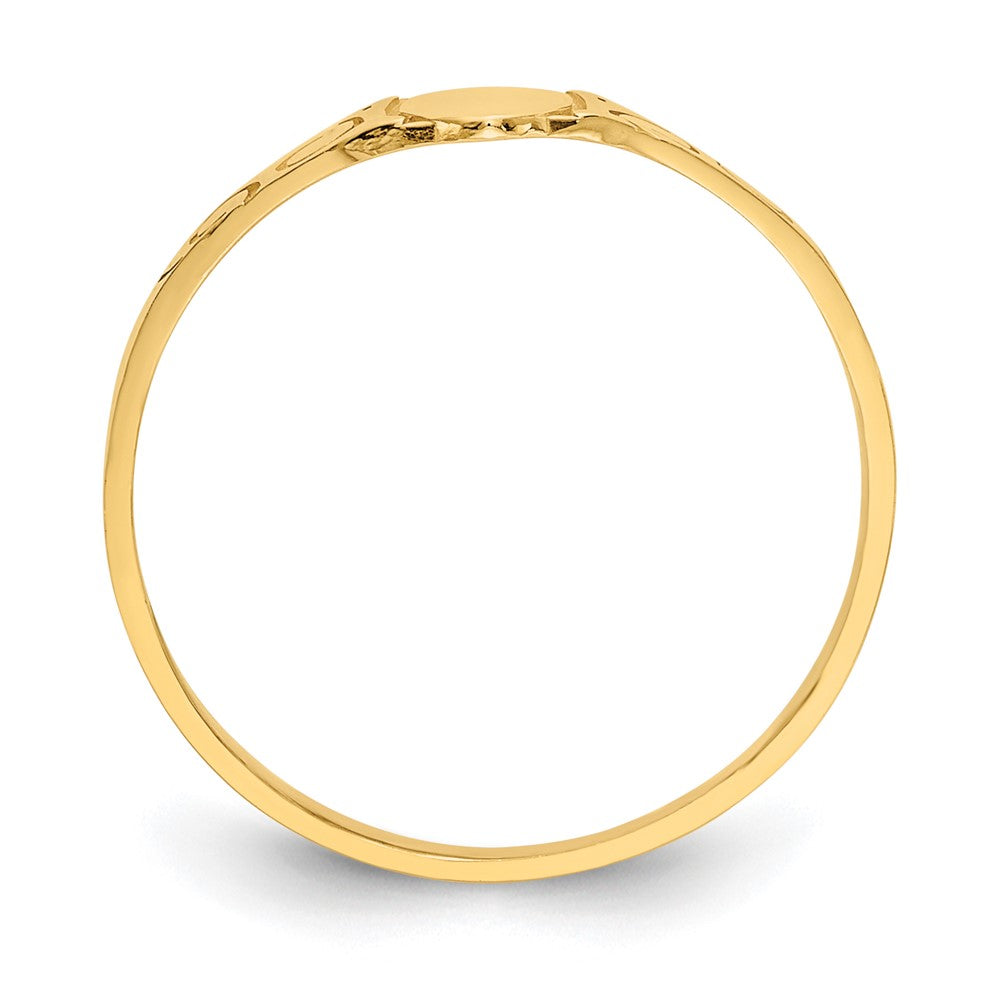14k Polished 4.0x5.0mm Closed Back Childs Oval Signet Ring