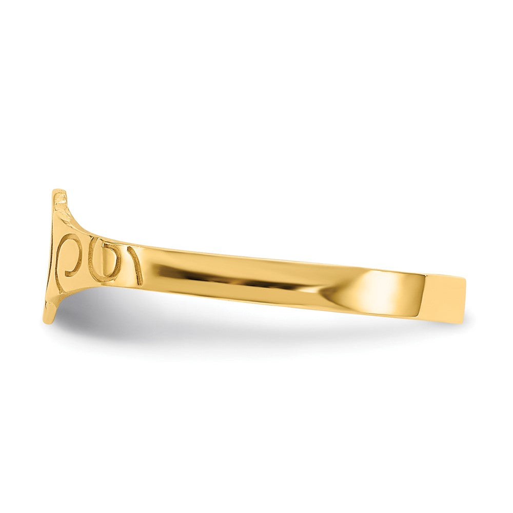 14k Polished 4.0x5.0mm Closed Back Childs Oval Signet Ring