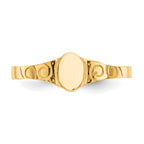 14k Polished 4.0x5.0mm Closed Back Childs Oval Signet Ring