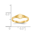 14k Polished 4.0x5.0mm Closed Back Childs Oval Signet Ring
