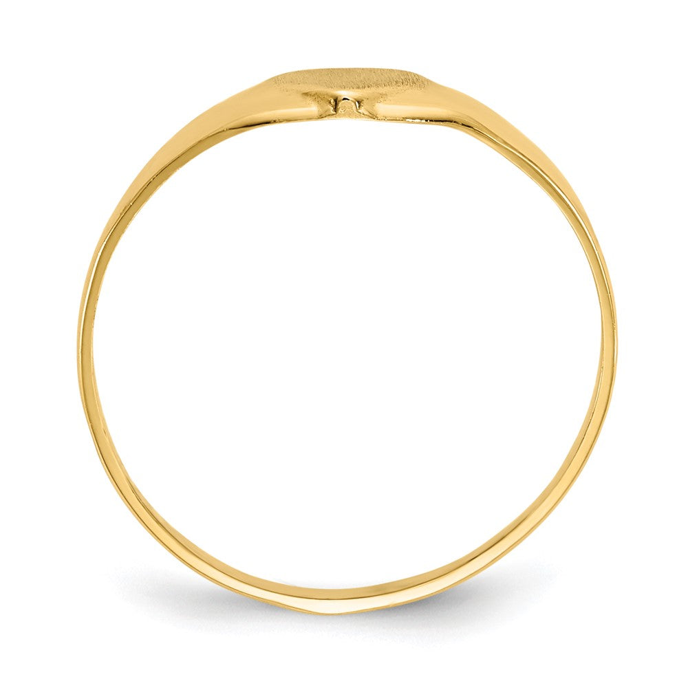 14k Satin 5.0x5.0mm Closed Back Baby Heart Signet Ring