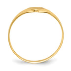 14k Satin 5.0x5.0mm Closed Back Baby Heart Signet Ring