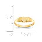 14k Satin 5.0x5.0mm Closed Back Baby Heart Signet Ring