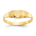 14k Satin 5.0x5.0mm Closed Back Baby Heart Signet Ring