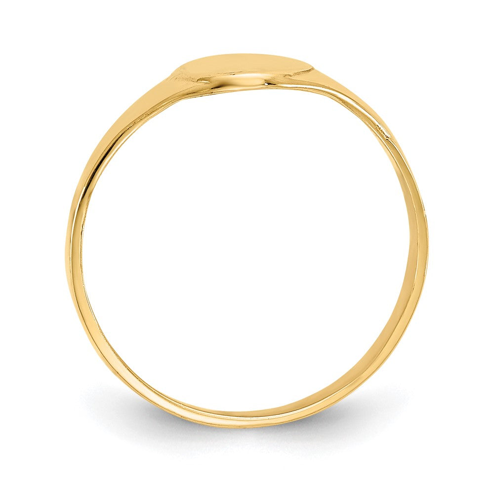 14k 5.0x6.5mm Closed Back Baby Oval Signet Ring