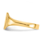 14k 5.0x6.5mm Closed Back Baby Oval Signet Ring