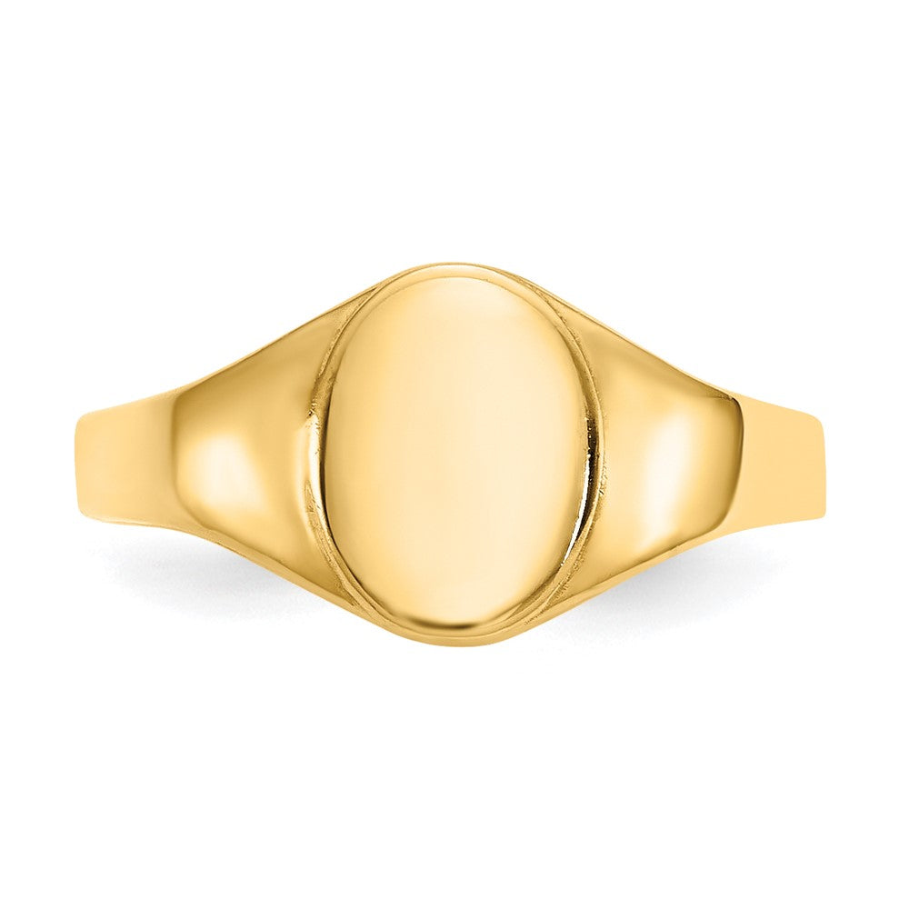 14k 5.0x6.5mm Closed Back Baby Oval Signet Ring