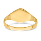 14k 5.0x6.5mm Closed Back Baby Oval Signet Ring