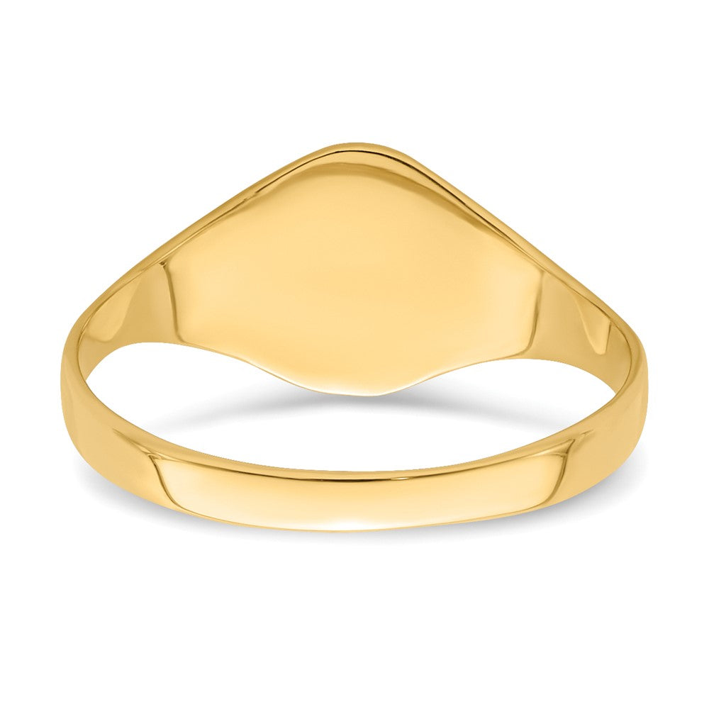 14k 5.0x6.5mm Closed Back Baby Oval Signet Ring