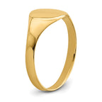 14k 5.0x6.5mm Closed Back Baby Oval Signet Ring