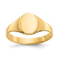 14k 5.0x6.5mm Closed Back Baby Oval Signet Ring