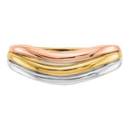 14K Tri-Color Open Fancy Curved Ring
