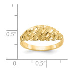 14K Diamond-cut Dome Ring