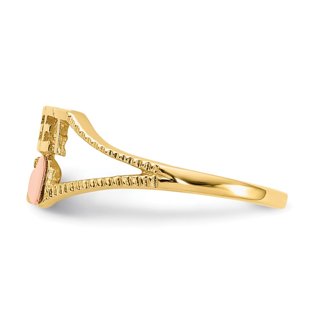 14K Two-tone Quinceanera SWEET 15 Heart Ring