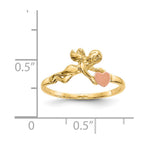 14K Two-tone Angel and Satin Heart Ring
