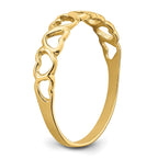 14k Polished Hearts Ring