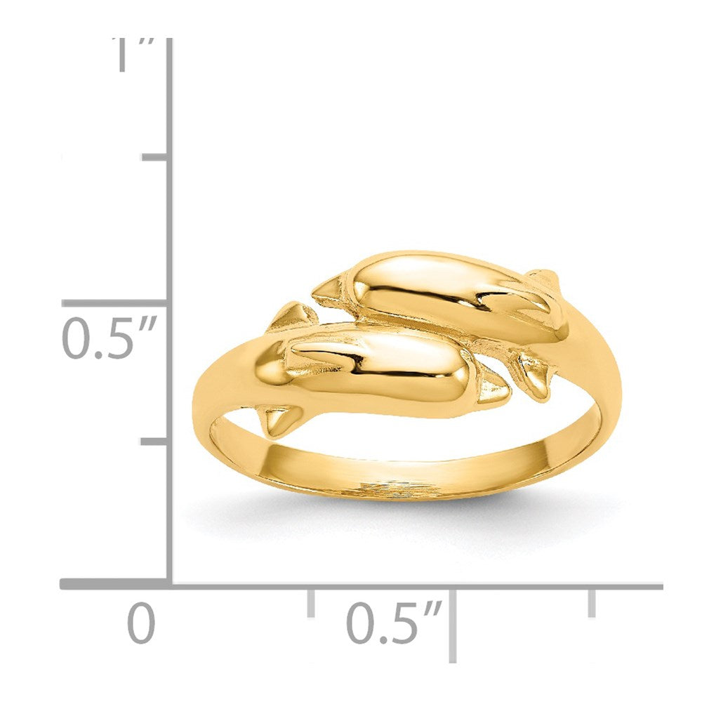 14k Double Dolphin Bypass Ring