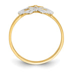 14k and White Rhodium Butterfly Ring