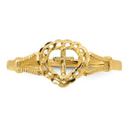 14K Diamond-Cut Cross in Heart Baby / Childs Ring
