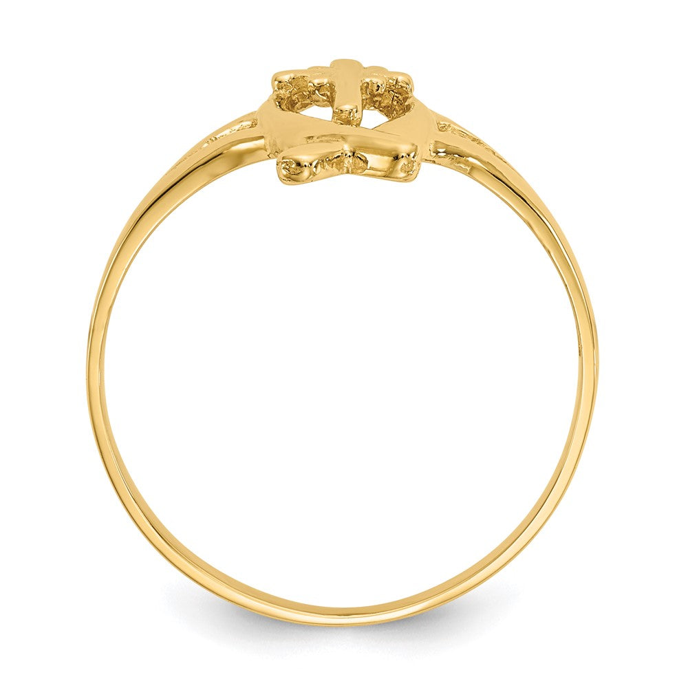 14k Ichthus with Cross Ring