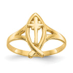14k Ichthus with Cross Ring
