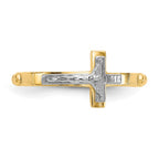 14K Two-tone Crucifix Rosary Ring