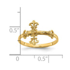 14K Diamond-cut Crucifix Ring