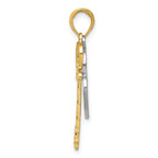 14K and White Rhodium Moveable Filigree Heart Key and Lock Charm
