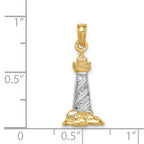 14K with White Rhodium 3-D St. Augustine Lighthouse Pendant