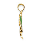 14K Green Enameled Butterly Pendant