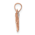 14k Rose Gold with White Rhodium Diamond-cut Butterfly Pendant