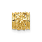 14k Diamond-cut Mini Plumeria Barrel Slide