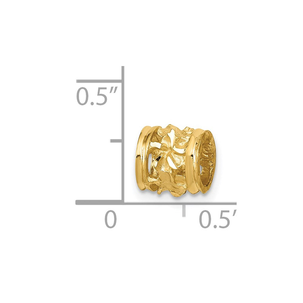 14k Diamond-cut Mini Plumeria Barrel Slide