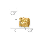 14k Diamond-cut Mini Plumeria Barrel Slide