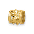 14k Diamond-cut Mini Plumeria Barrel Slide