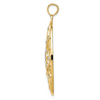 14k and  White Rhodium Floral Filigree Medallion Pendant