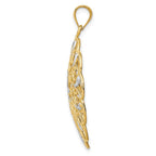 14k and White Rhodium Diamond-cut Fancy Swirl Pendant