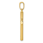 14K Reversible Textured One Side Polished Back Cross Pendant