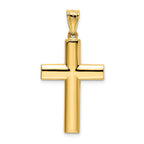 14K Reversible Textured One Side Polished Back Cross Pendant