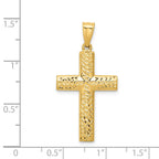 14K Reversible Textured One Side Polished Back Cross Pendant