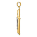 14k Two-tone Hollow Crucifix Pendant