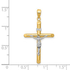 14k Two-tone Hollow Crucifix Pendant