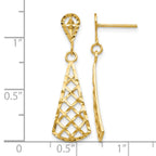 14K Diamond-Cut Inverted Fan Dangle Post Earrings