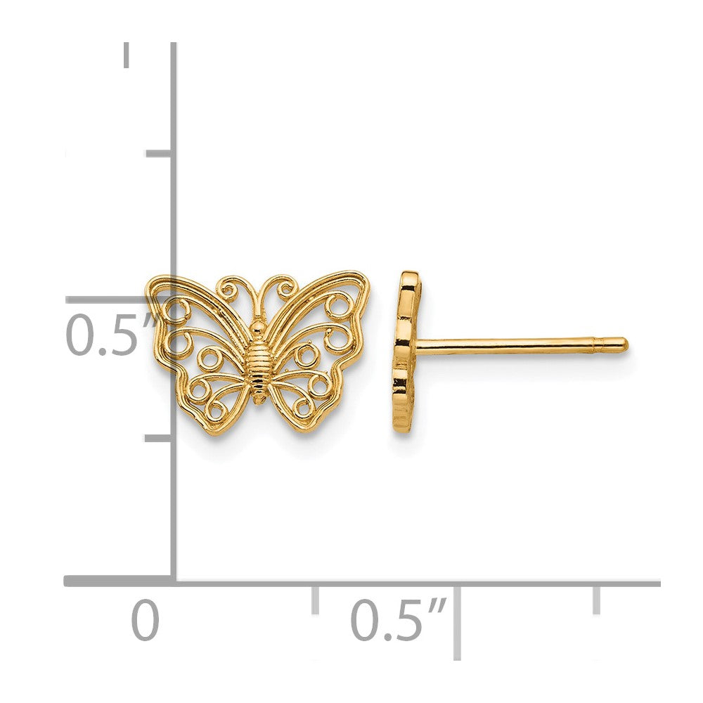 14K Cut-out Butterfly Post Earrings