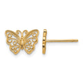 14K Cut-out Butterfly Post Earrings