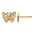14K Cut-out Butterfly Post Earrings