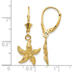 14K Starfish Leverback Earrings