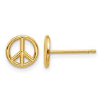 14K Polished 8mm Peace Symbol Post Earrings